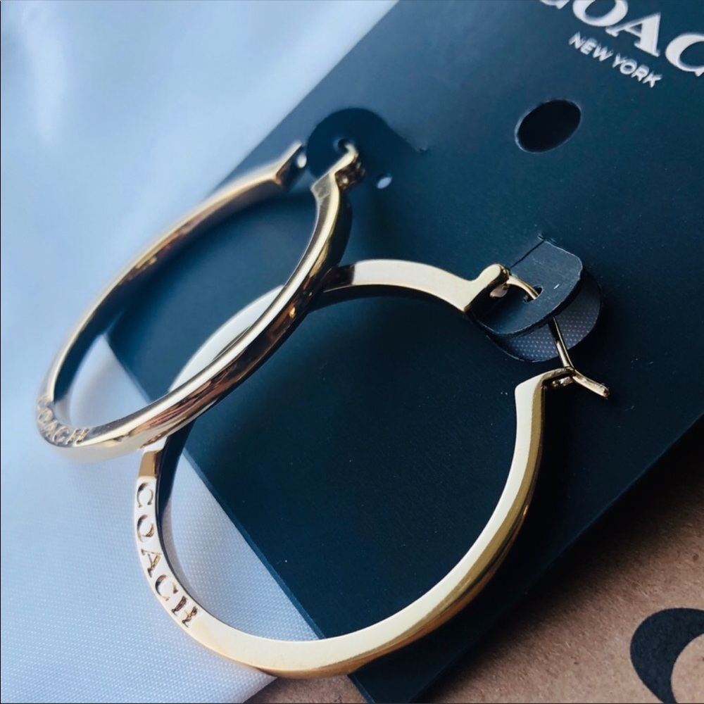 🌊 Coach gold hoop earrings - Picture 2 of 2